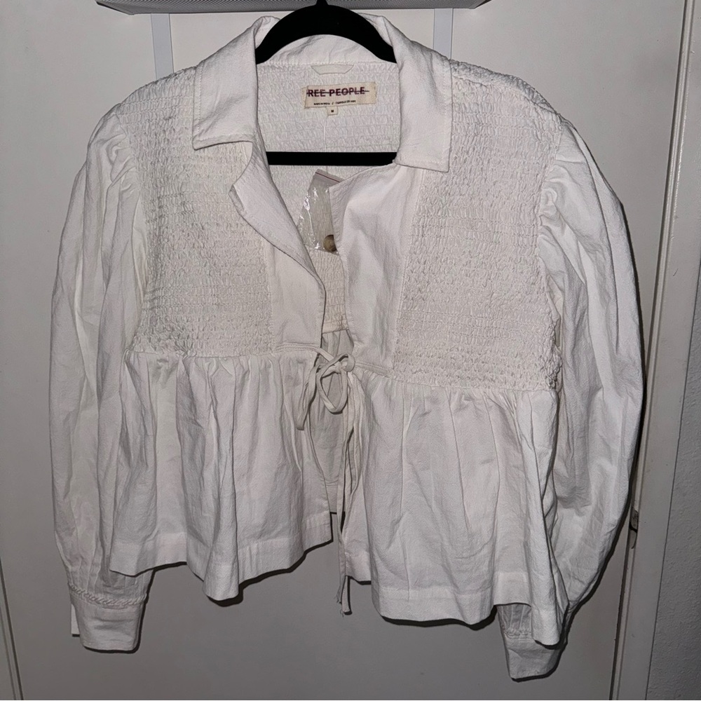 Free People Tie Front Jacket/Top